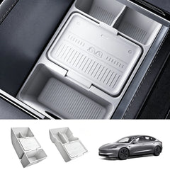 Center Console & Armrest Silicone Storage Organizer Set for Tesla Model 3 Highland 2024+ - T-Launch