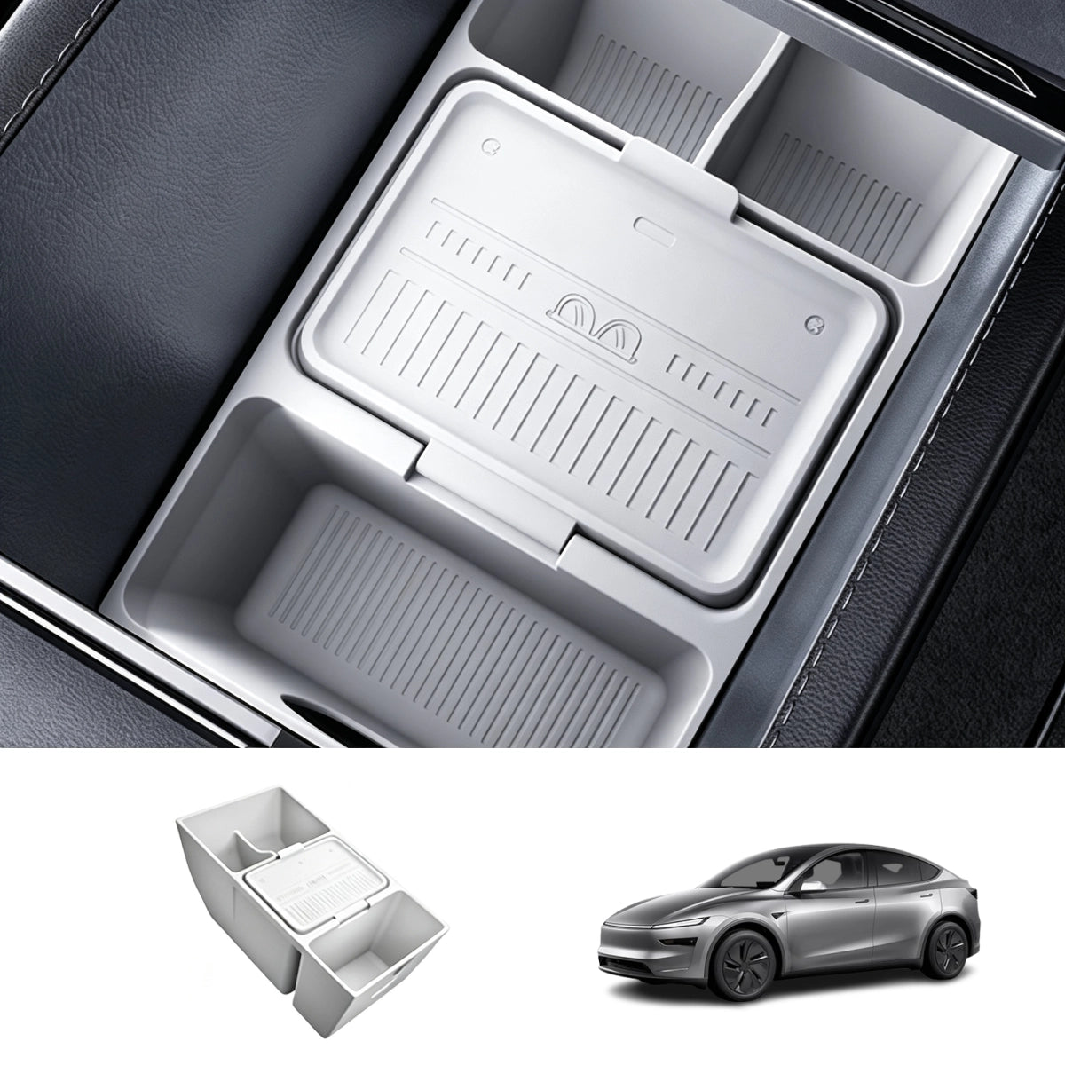 Center Console & Armrest Silicone Storage Organizer Set for Tesla Model Y/Y L 2025+ - T-Launch