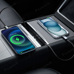 Fast-Charging GaN Center Console USB Hub Dock for Tesla Model Y Juniper 2025+