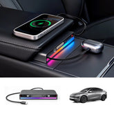 Center Console USB Hub with Ambient Lighting & Air Freshener for Tesla Model 3/Y 2017+ - T-Launch