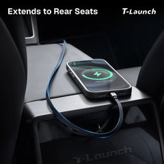 Center Console USB Hub with Ambient Lighting & Air Freshener for Tesla Model 3/Y 2017+ - T-Launch