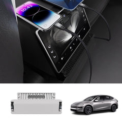 Rear Air Vent Charging Dock with Retractable Cables for Tesla Model Y L 2026+