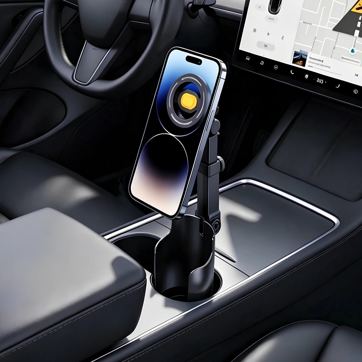Telescopic 360° Rotating Cup Holder Magnetic Phone & Ipad Mount for Tesla Model 3/Y/S/X - T-Launch