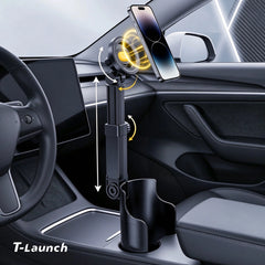 Telescopic 360° Rotating Cup Holder Magnetic Phone & Ipad Mount for Tesla Model 3/Y/S/X