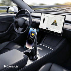 Telescopic 360° Rotating Cup Holder Magnetic Phone & Ipad Mount for Tesla Model 3/Y/S/X - T-Launch