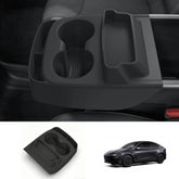 Silicone Integrated Cup Holder & Storage Organizer for Tesla Model Y Standard 2026+