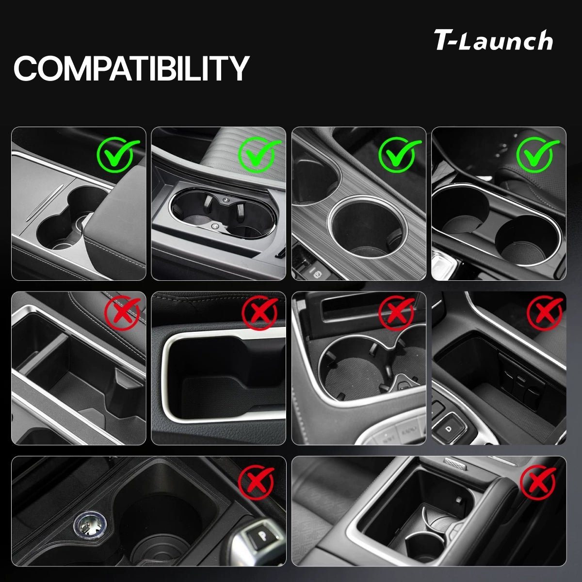 360° Rotatable Cup Holder Tray Table for Tesla Model 3/Y/S/X - T-Launch