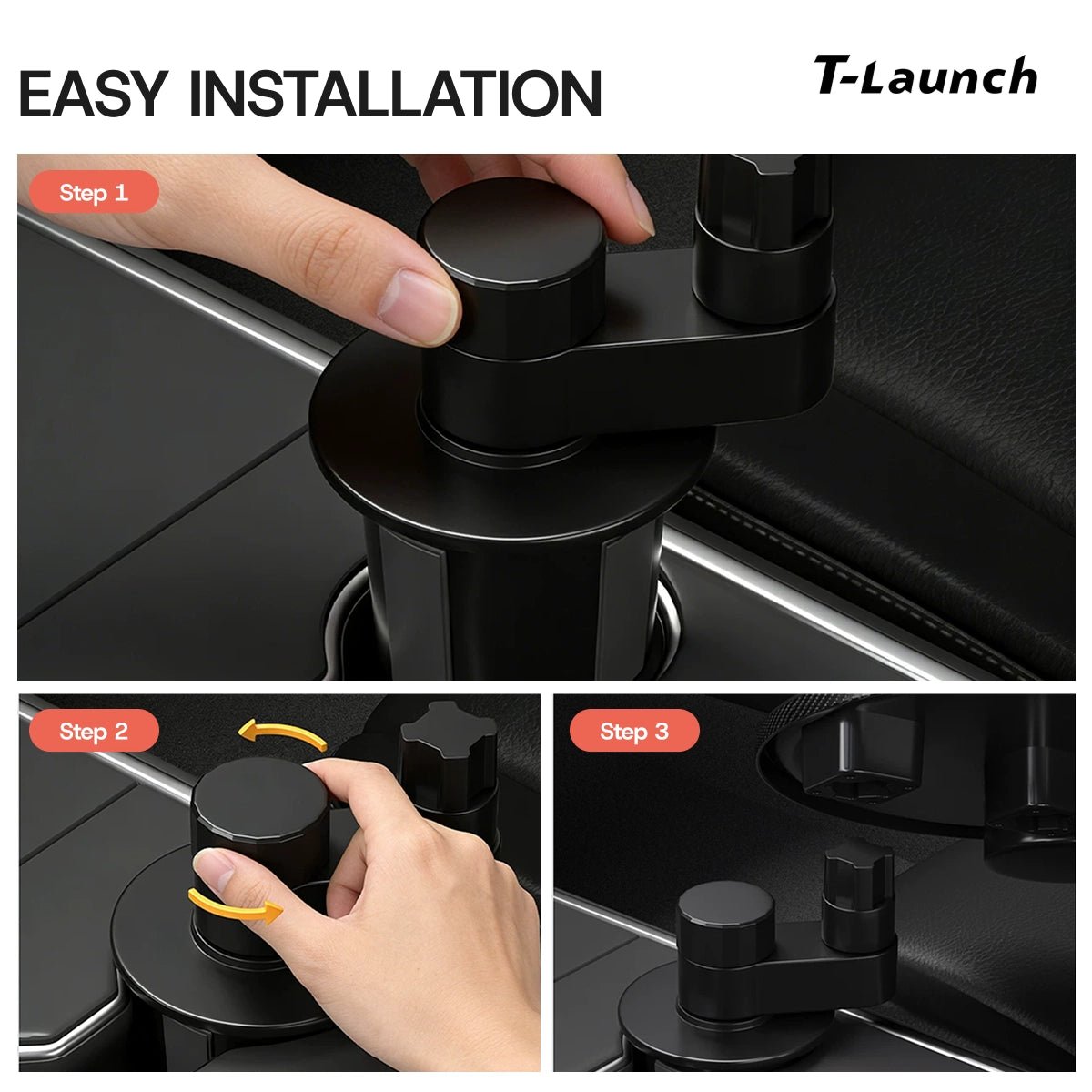 360° Rotatable Cup Holder Tray Table for Tesla Model 3/Y/S/X - T-Launch