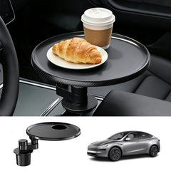 360° Rotatable Cup Holder Tray Table for Tesla Model 3/Y/S/X