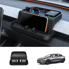 Dashboard Storage Tray with Phone Holder & ETC Bracket for Tesla Model 3/Y/YL 2024+