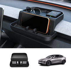 Dashboard Storage Tray with Phone Holder & ETC Bracket for Tesla Model 3/Y/YL 2024+