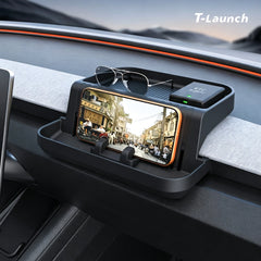 Dashboard Storage Tray with Phone Holder & ETC Bracket for Tesla Model 3/Y/YL 2024+