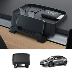 Dashboard Storage Tray with Phone Holder & ETC Bracket for Tesla Model 3/Y 2017-2024