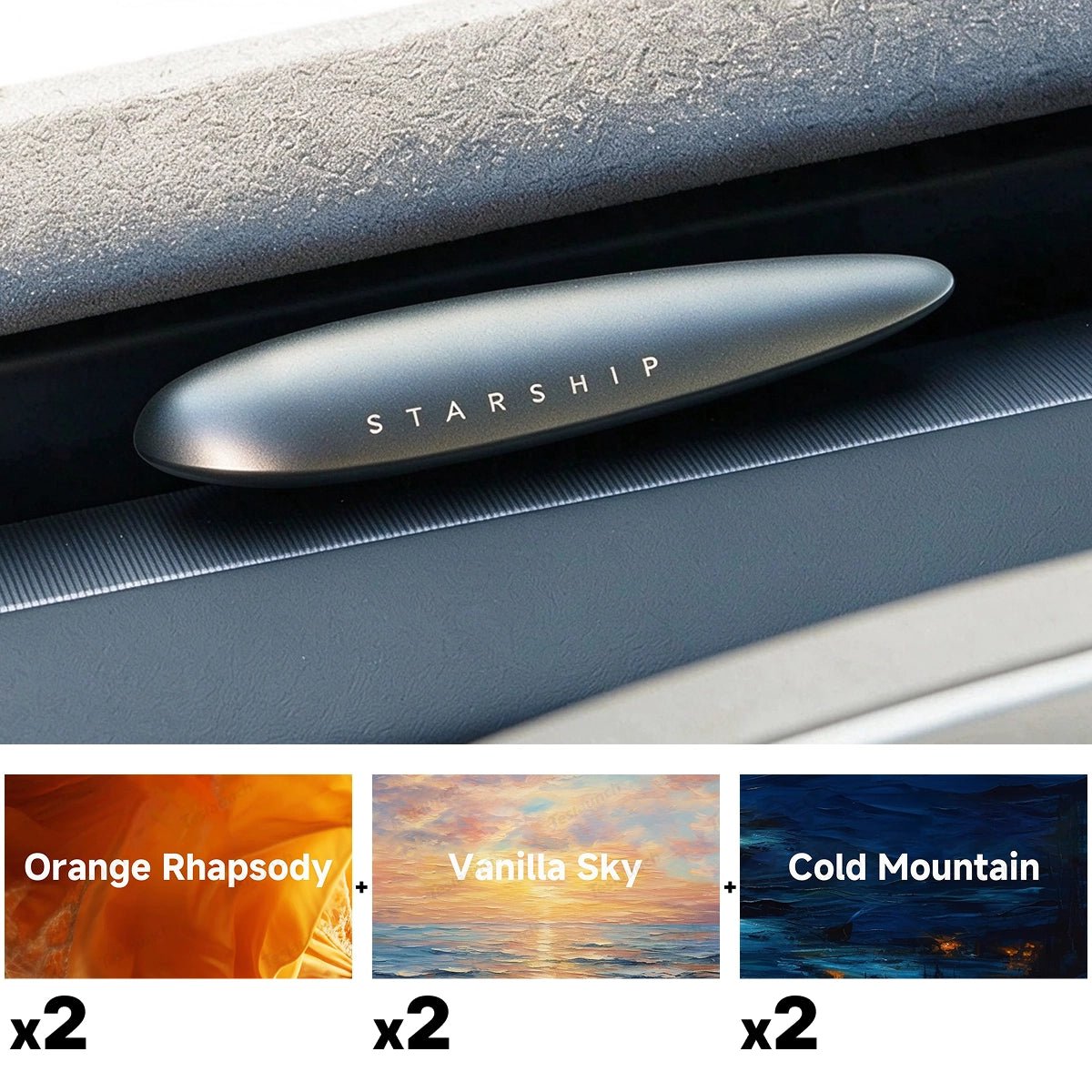 Starship-Style Dashboard Air Freshener for Tesla Model 3 2024+ / Model Y 2025+ - T-Launch