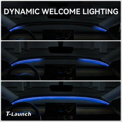 Juniper-Style Dashboard Ambient Light Kit with BSD Warning for Tesla Model Y 2020-2024