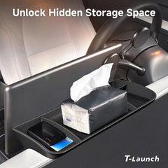Silicone Hidden Dashboard Storage Tray for Tesla Model 3 (2017–2023) / Model Y (2020–2024) - T-Launch