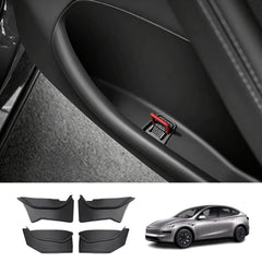 TPE Door Pocket Storage Box with Emergency Release Pull Ring for Tesla Model Y/Y L 2025+ - T-Launch