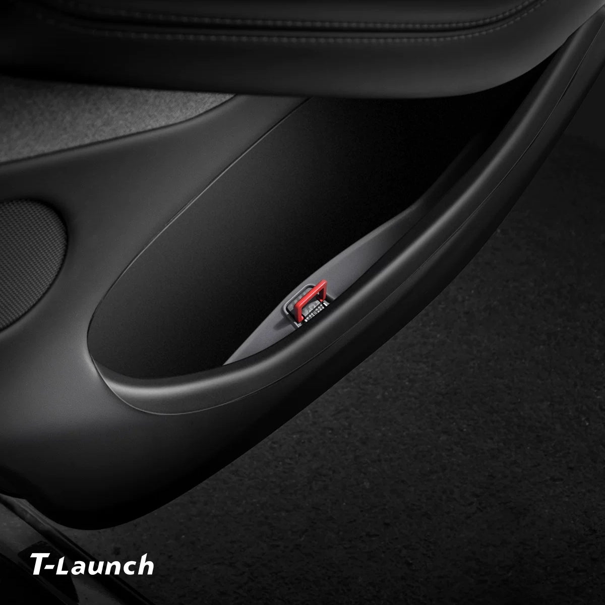TPE Door Pocket Storage Box with Emergency Release Pull Ring for Tesla Model Y/Y L 2025+ - T-Launch