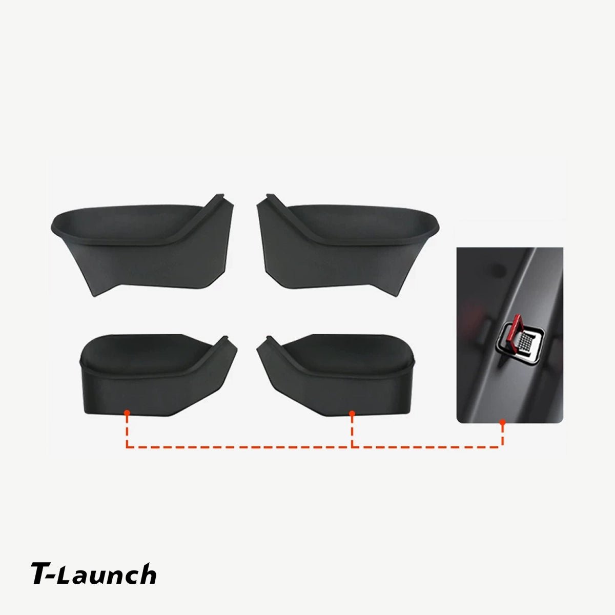 TPE Door Pocket Storage Box with Emergency Release Pull Ring for Tesla Model Y/Y L 2025+ - T-Launch