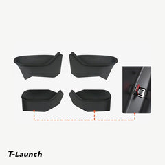 TPE Door Pocket Storage Box with Emergency Release Pull Ring for Tesla Model Y/Y L 2025+ - T-Launch