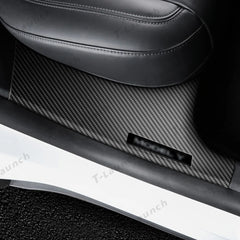 Kolfiberfärg Dörrtröskelskydd + Trunk Tröskelskydd för Tesla Model Y 2021-2024
