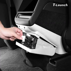 Rear Console Anti-Kick Panel Storage Box for Tesla Model 3/Y 2024+