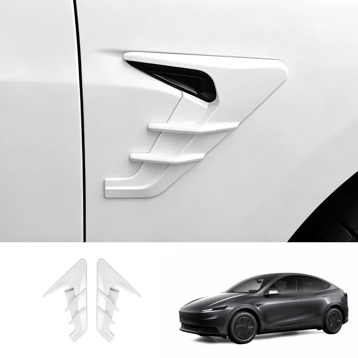 ABS Turn Signal & Camera Covers with Air Blades for 2026 New Tesla Model Y Standard - T-Launch