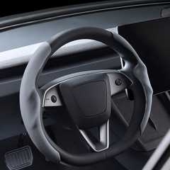 Anti-Slip Suede Steering Wheel Cover for Tesla Model YL 2026+