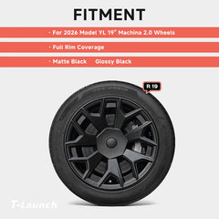 OEM-Style Hubcaps Wheel Covers for 2026 Tesla Model YL 19'' Machina 2.0 Wheels (Set of 4)