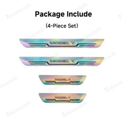 Laser-Effect Door Sill Protector Stickers for Tesla Model Y Juniper 2025+ (4PCS)