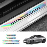 Laser-Effect Door Sill Protector Stickers for Tesla Model Y Juniper 2025+ (4PCS)