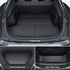 All Weather TPE Interiör Golvmattor Cargo Liners Set för Tesla 2022-2024 Model S