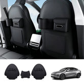 Nappa Leather Seat Back Kick Protector & Organizer for Tesla Model 3/Y 2019+