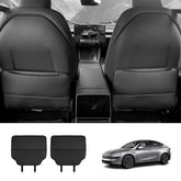 Nappa Leather Front Seat Back Kick Protectors for Tesla Model 3/Y/YL 2024+ (2 PCS)