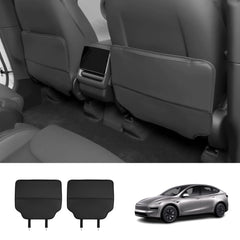 Nappa Leather Front Seat Back Kick Protectors for Tesla Model 3/Y/YL 2024+ (2 PCS)