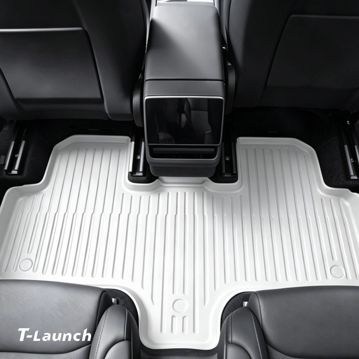 White All-Weather TPE Floor Mats for Tesla Model Y L 2026+ - T-Launch