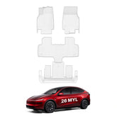White All-Weather TPE Floor Mats for Tesla Model Y L 2026+