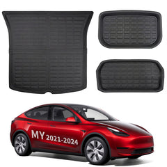 All Weather XPE Interior Floor Mats Cargo Liners Set for Tesla 2021-2024 Model Y 5 Seater
