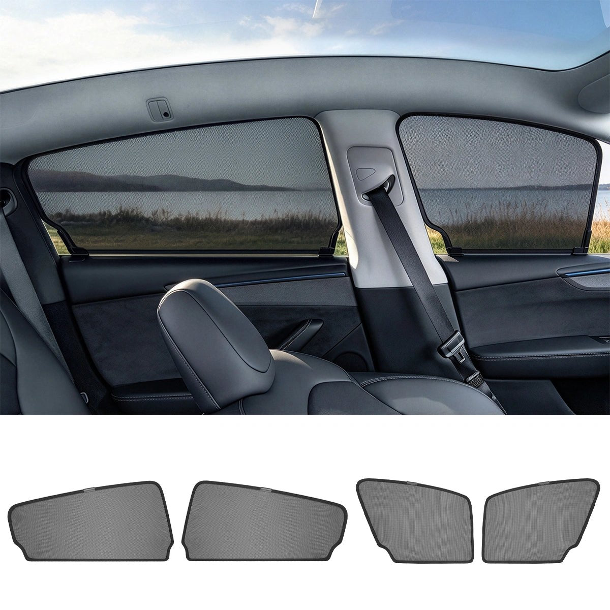 Mesh Side Window Sunshades for Tesla Model 3/Y/YL 2021+ - T-Launch