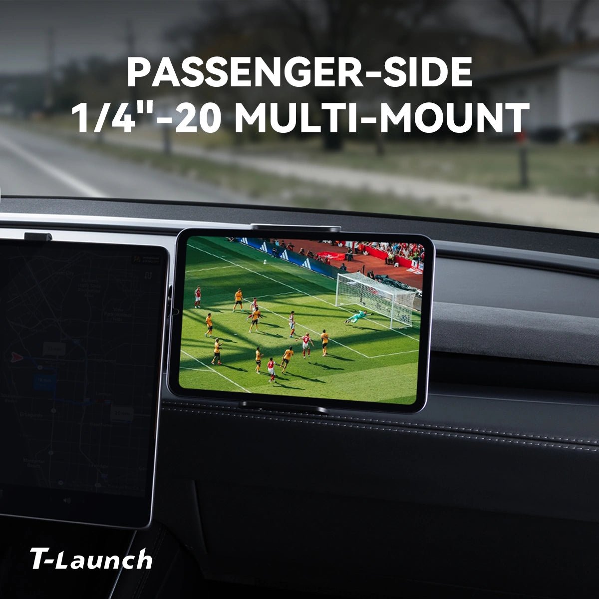 Modular Screen Back Multi‑Device Expansion Mount for Tesla Model 3/Y/S/X/Cybertruck - T-Launch