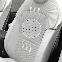 Napa Leather Seat Cushion Set – All-Season Ventilated Comfort for Tesla Model Y Juniper 2025+ (7-Piece Set)