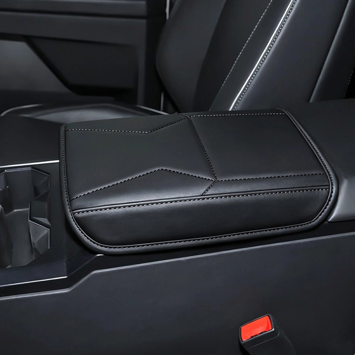 Nappa Leather Center Console Armrest Cover for Tesla Cybertruck 2024+ - T-Launch
