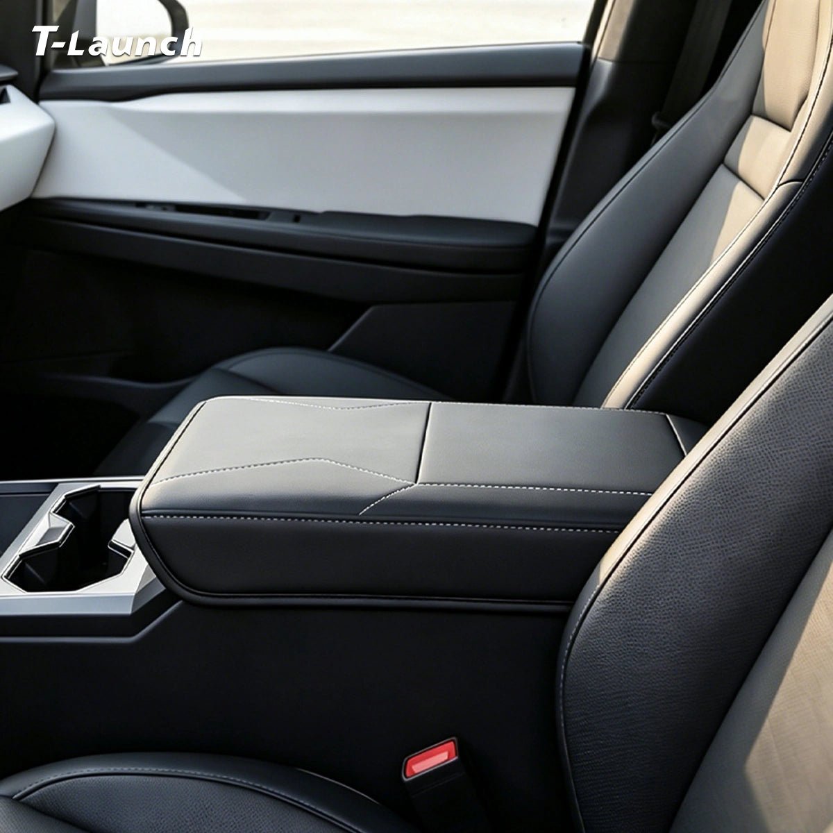 Nappa Leather Center Console Armrest Cover for Tesla Cybertruck 2024+ - T-Launch