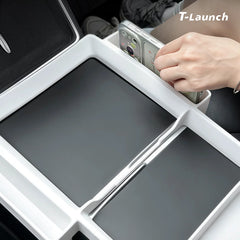 Center Console Upper Organizer Tray with Side Storage Pockets for Tesla Model 3/Y/YL 2024+