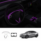 RGB Steering Wheel & Cup Holder Ambient Light Kit for Tesla Model 3 Highland 2024+ / Model Y Juniper 2025+ / Model YL 2026+
