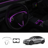 RGB Steering Wheel & Cup Holder Ambient Light Kit for Tesla Model 3 Highland 2024+ / Model Y Juniper 2025+ / Model YL 2026+