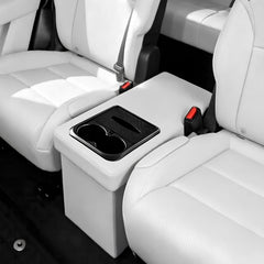 Foldable Rear Seat Storage Box with Cup Holders for Tesla Model Y L 2026+