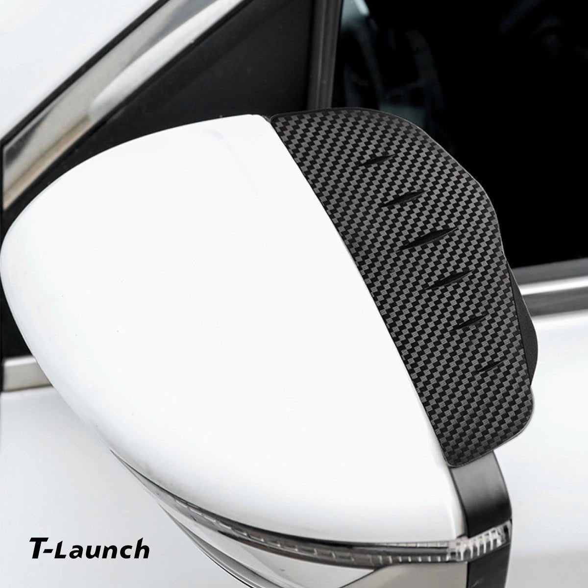 Carbon Fiber Style Rear View Mirror Rain Visors for Tesla 3/Y/S/X/Cybertruck - T-Launch