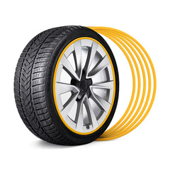 Protector de llanta de aleación de aluminio amarillo: se adapta a todos los automóviles (4 piezas)