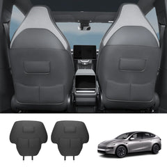 Nappa Leather Front Seat Back Kick Mats for Tesla Model YL 2026+